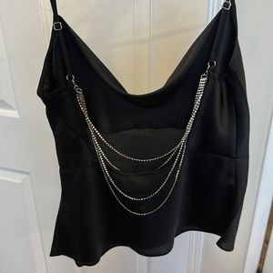 Express Black rhinestone top